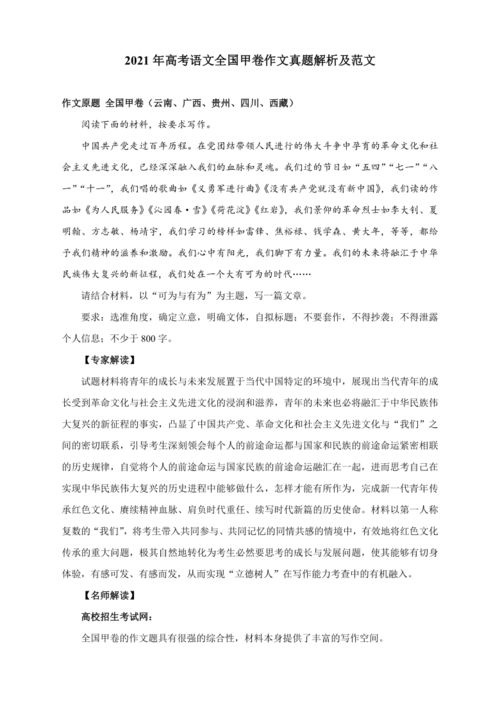 全國甲卷語文作文,全國甲卷作文怎么寫