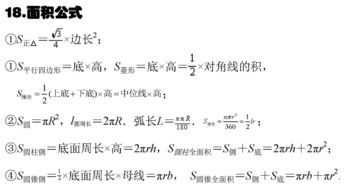 面積公式,面積的計算公式