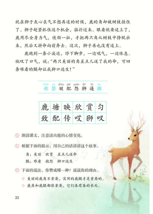 鹿角和鹿腿教案,鹿角和鹿腿教案第二課時